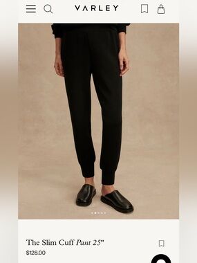 Varley DoubleSoft The Slim Cuff Pants 25” Inseam Black NWT